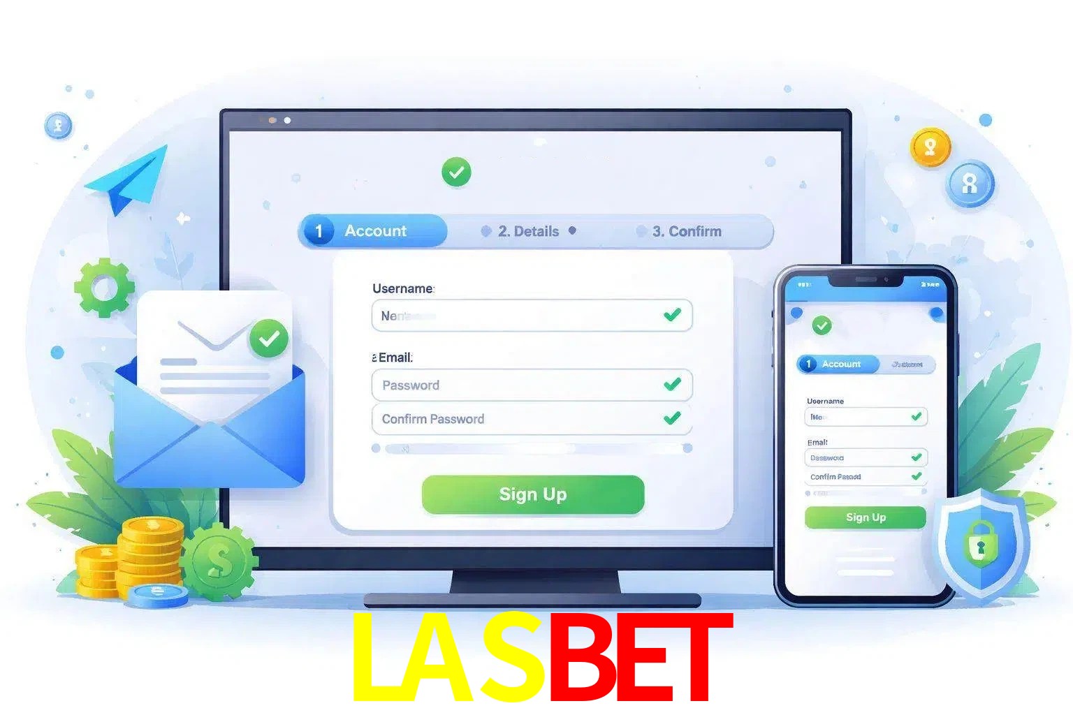 Registro de nuevo usuario y configuración de cuenta LASBET